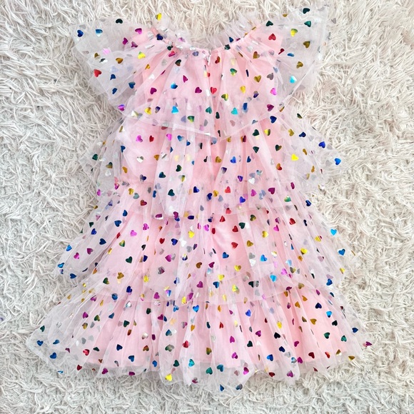 Pink tulle tiered heart dress - Picture 6 of 6